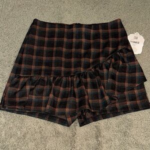 Plaid Ruffle Women Skort